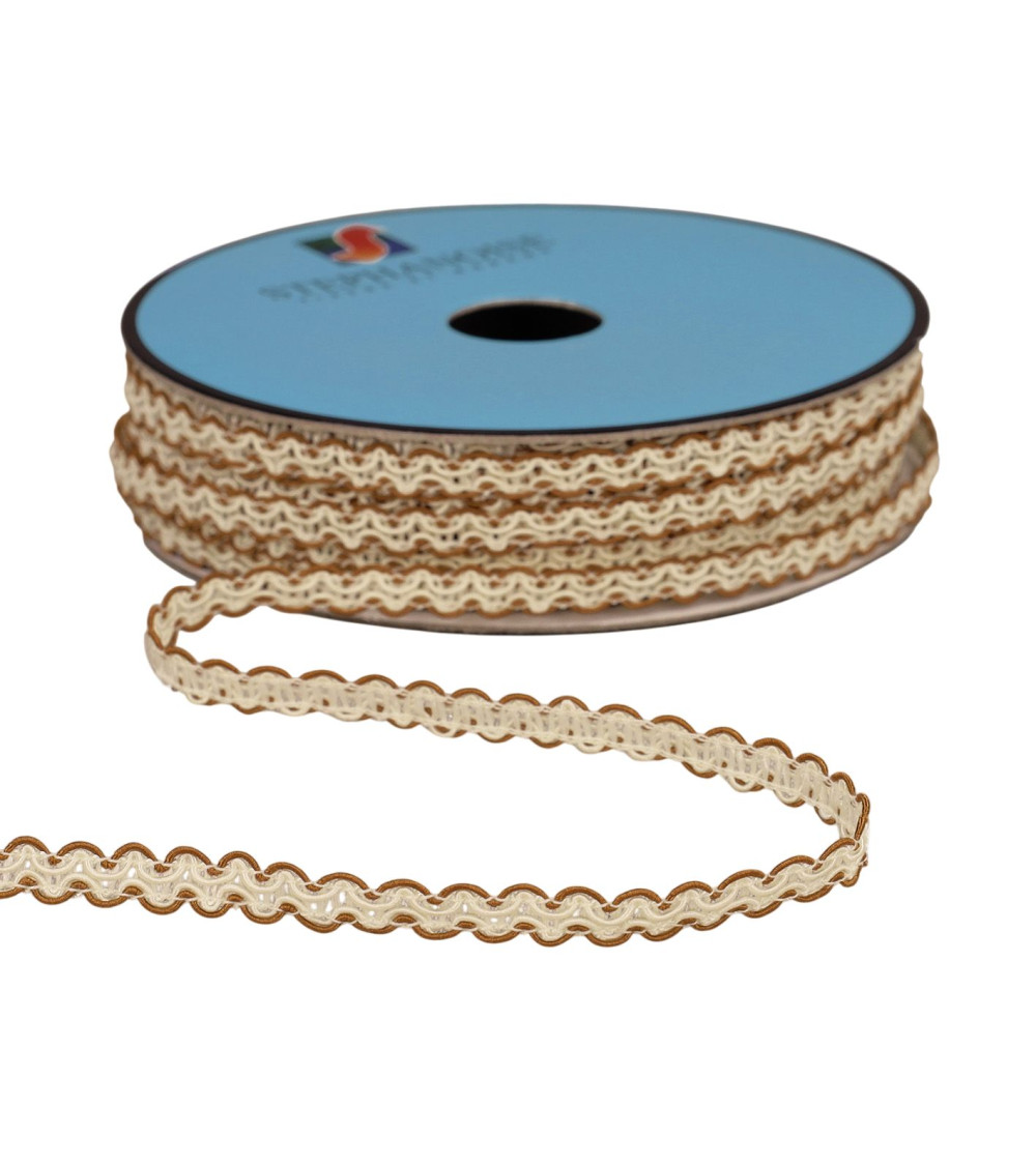 Bobina da 25 m di treccia croquet smerlata da 7 mm marrone