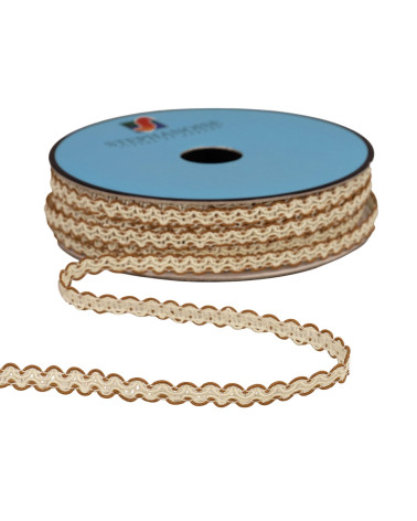 Bobina de 25m de trenza de croquet festoneada de 7mm marrón