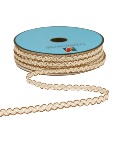 Bobina de 25m de trenza de croquet festoneada de 7mm marrón