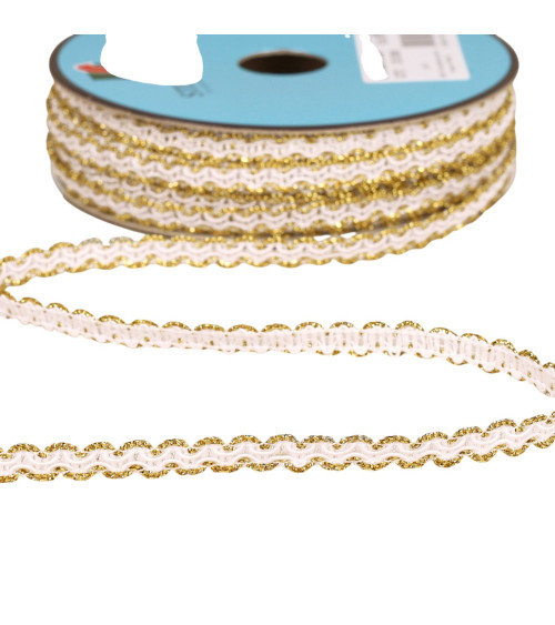 Bobina de 25m de trenza croquet metalizada 8mm blanca