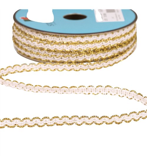 Bobine 25m galon croquet métallique 8mm blanc