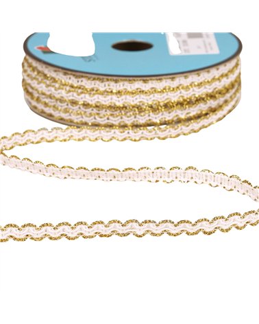 Bobine 25m galon croquet métallique 8mm blanc