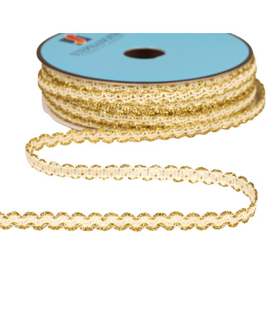 25m spool of metallic croquet braid 8mm ecru