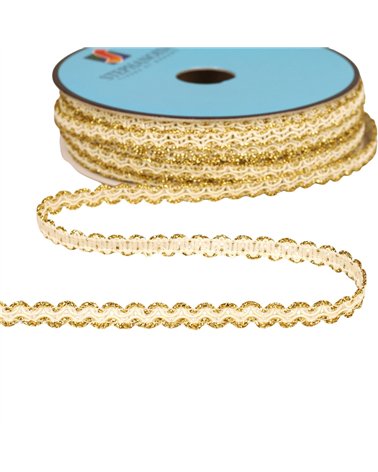 Bobine 25m galon croquet métallique 8mm ecru
