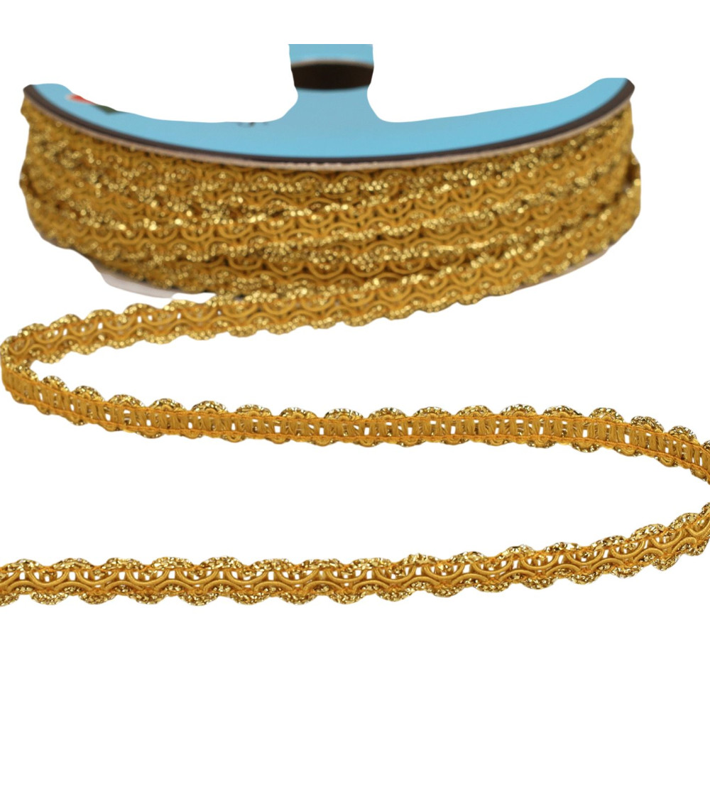 Bobina de 25m de trenza croquet metalizada 8mm naranja