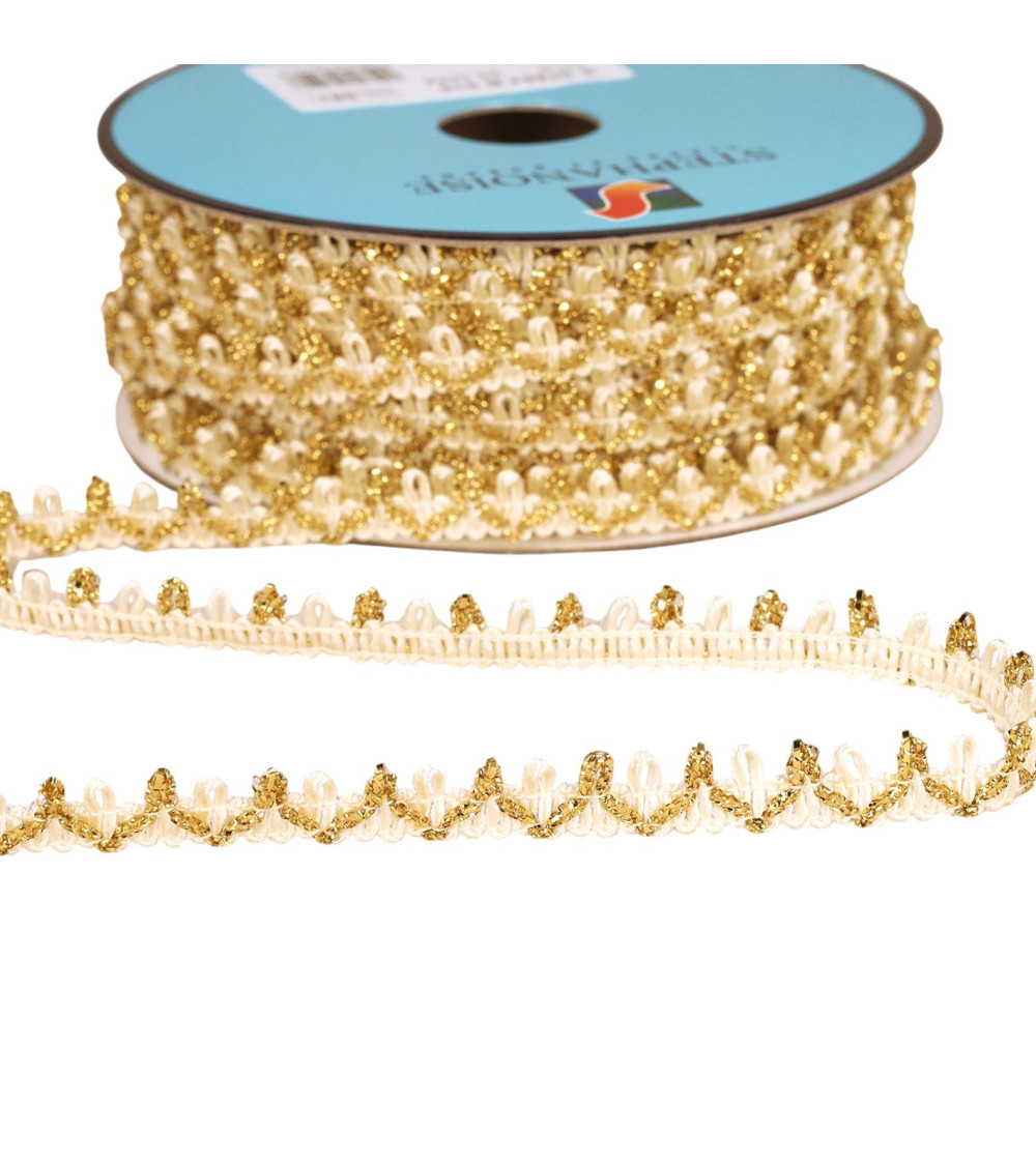 25m spool of metal loop braid 10mm ecru