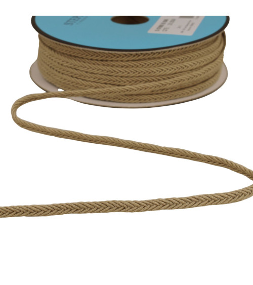 25m reel of 6mm beige herringbone braid