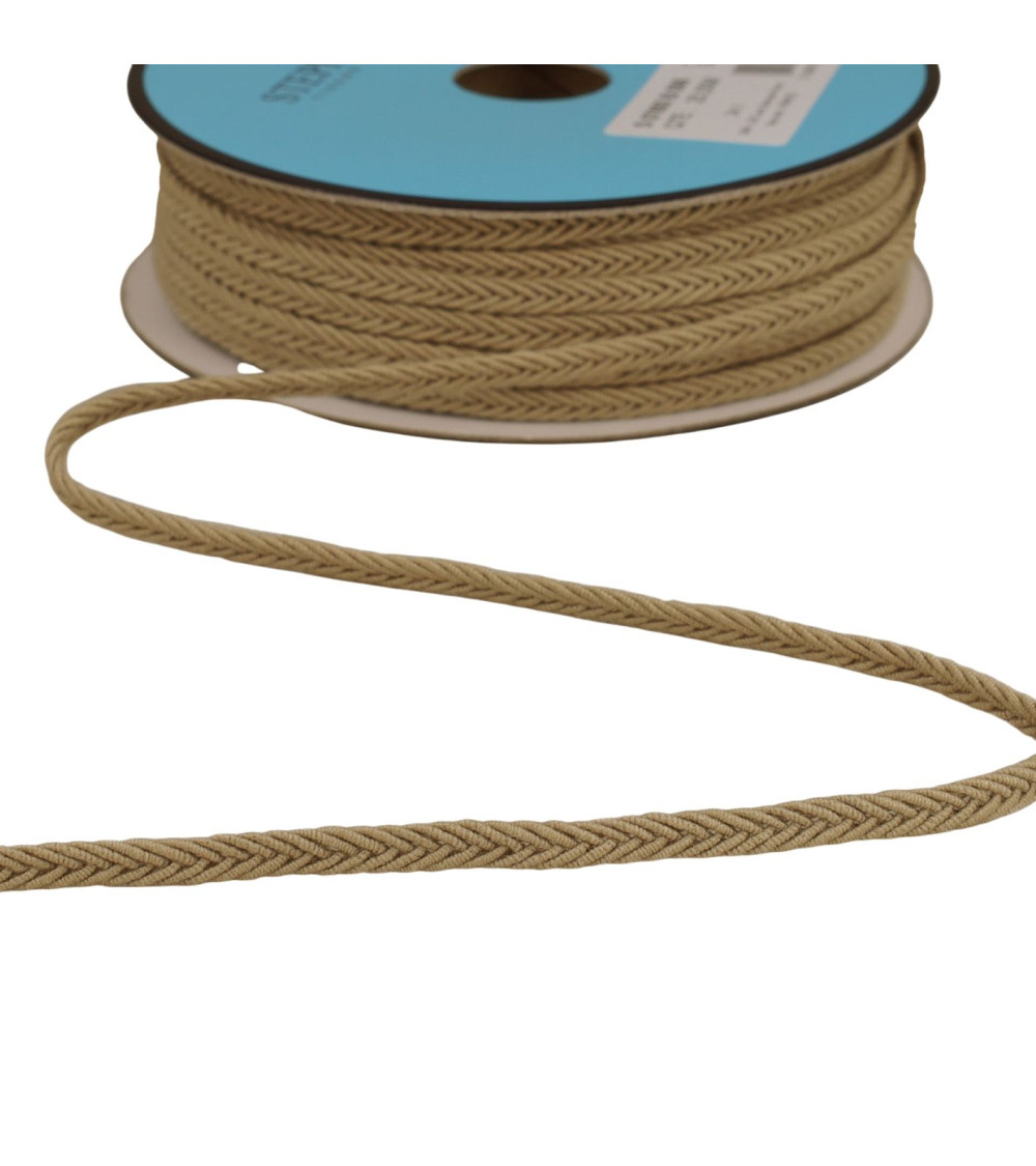 Bobina de 25m de trenza espiga beige de 6mm