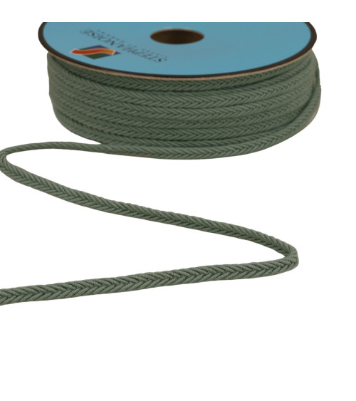 25m reel of 6mm green herringbone braid