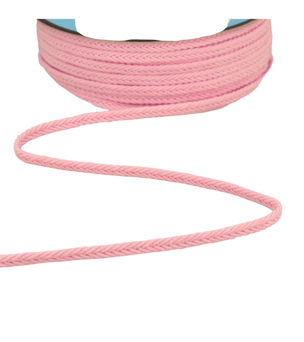Bobine 25m galon chevrons 6mm rose