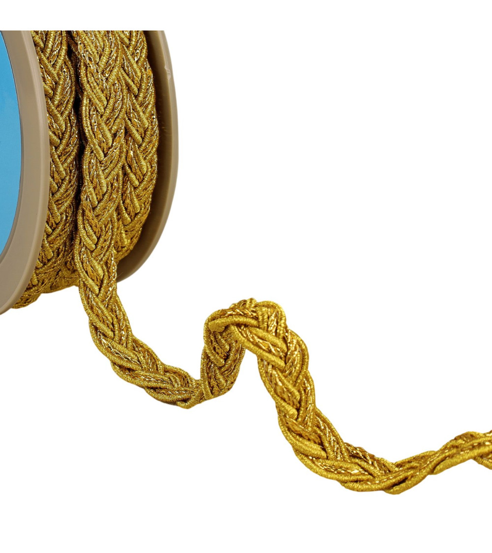 Bobina da 10 m treccia metallica treccia 3 fili 15 mm oro