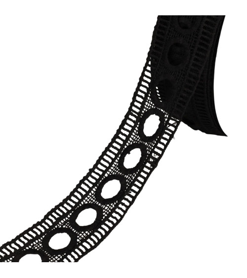 Rolle 17,7 m Guipure-Bandpass 45 mm schwarz
