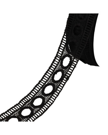Rolle 17,7 m Guipure-Bandpass 45 mm schwarz