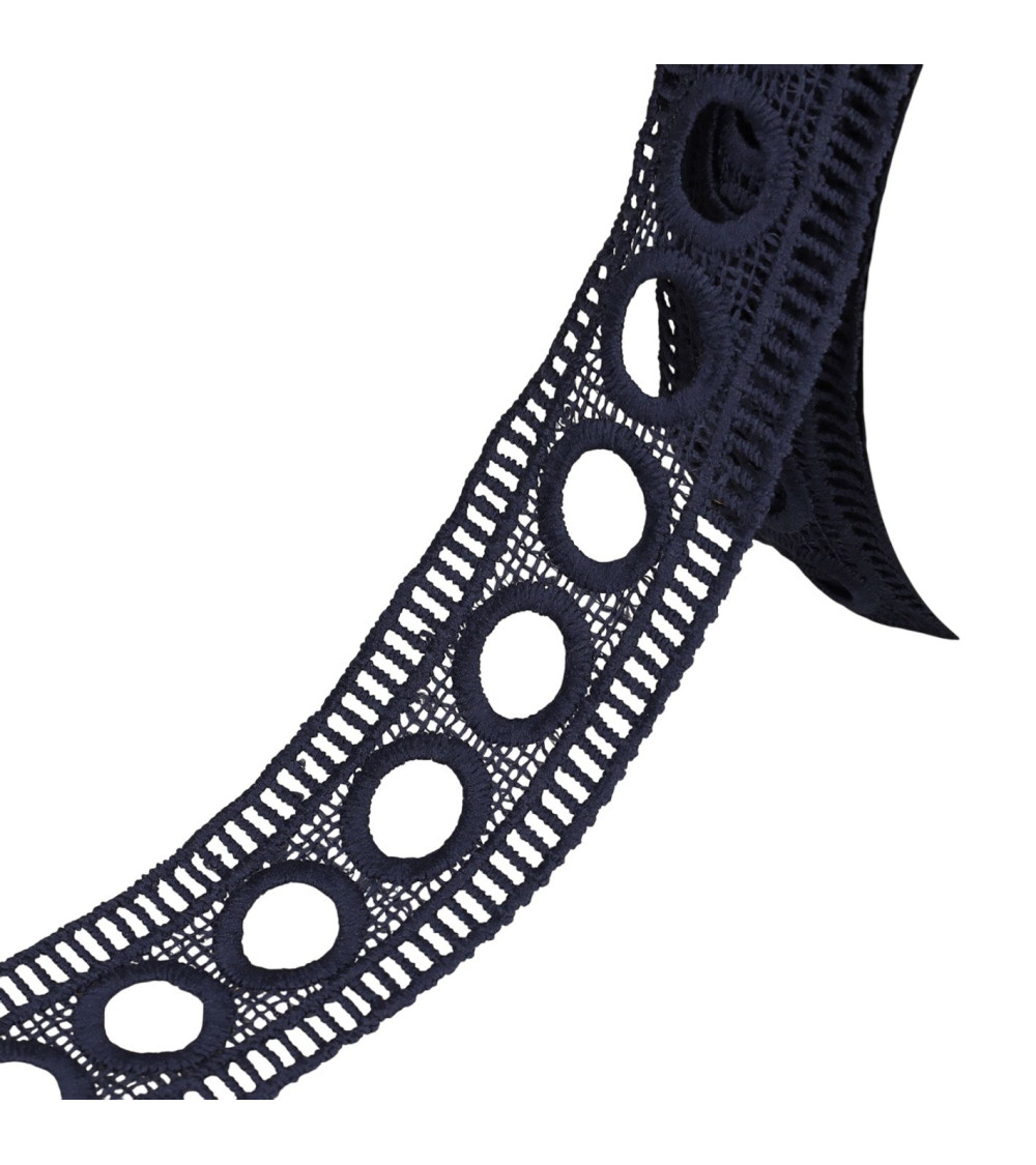 Bobina da 17,7 m di nastro guipure passo 45 mm blu