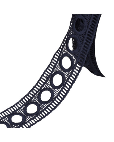 Bobina da 17,7 m di nastro guipure passo 45 mm blu