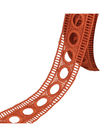 Reel 17.7m guipure ribbon pass 45mm orange