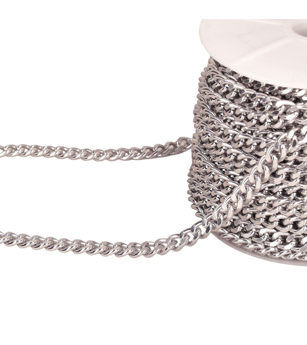 Bobina da 15 m Catena in alluminio color argento da 7 mm