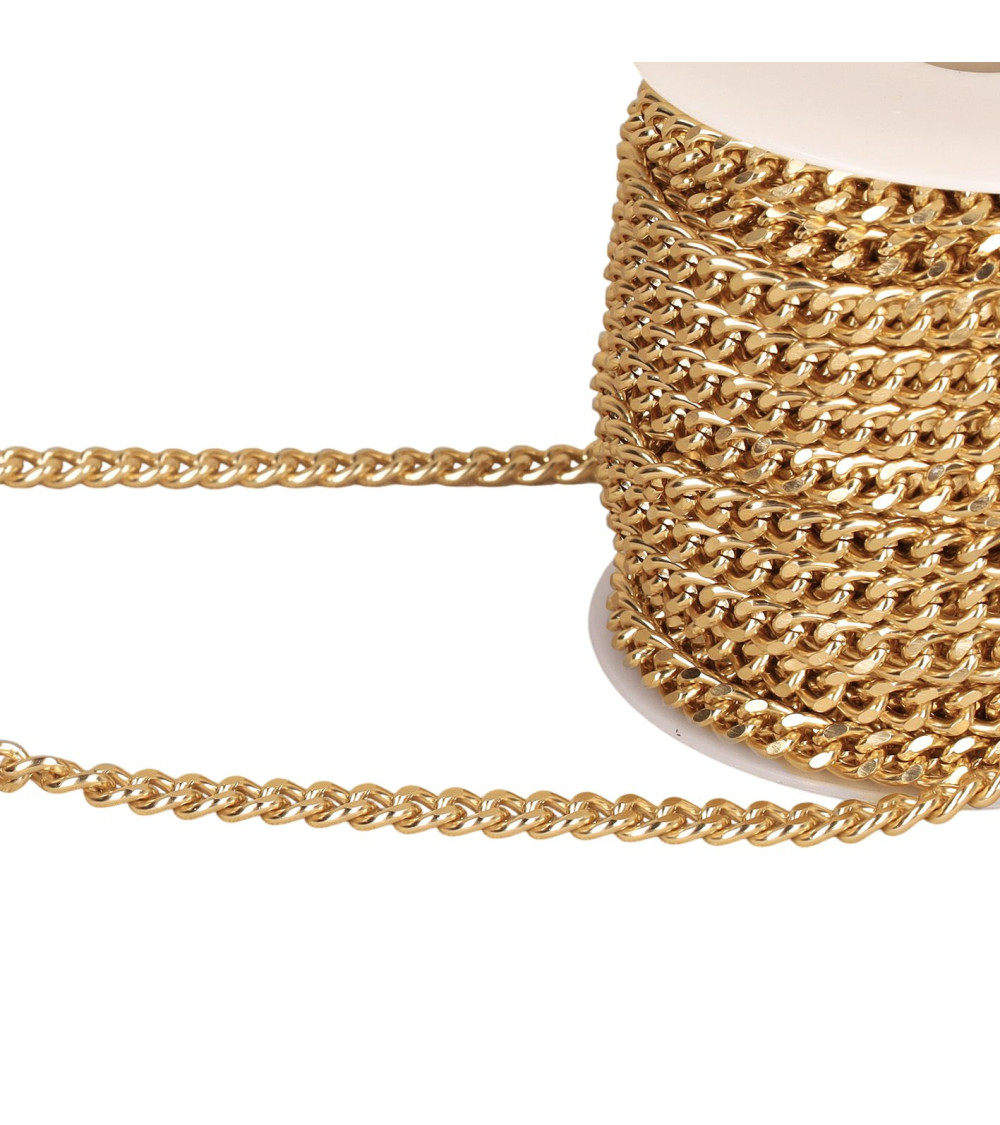 15m spool of 7mm gold aluminum chain