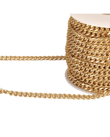 15 m Spule mit 7 mm goldfarbener Aluminiumkette