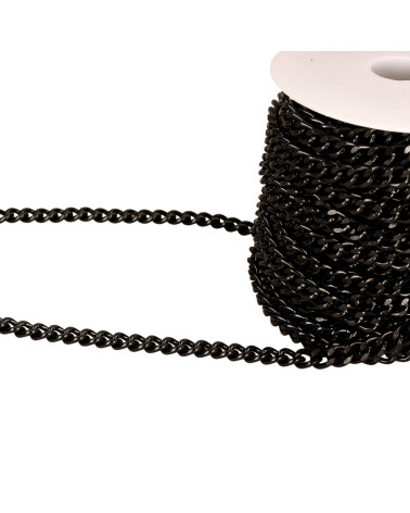 Bobina da 15 m Catena in alluminio nero da 7 mm
