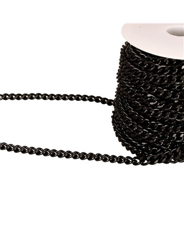 Bobine 15m chaîne aluminium 7mm noir