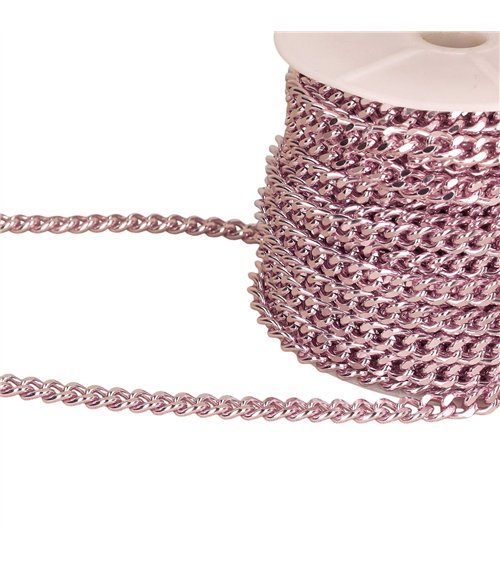 Bobine 15m chaîne aluminium 7mm rose