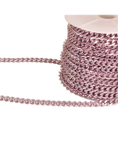 Bobine 15m chaîne aluminium 7mm rose