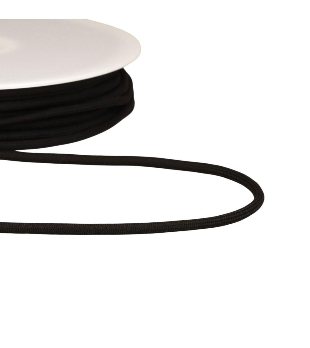 Cordón trenzado 4,5mm negro por metro