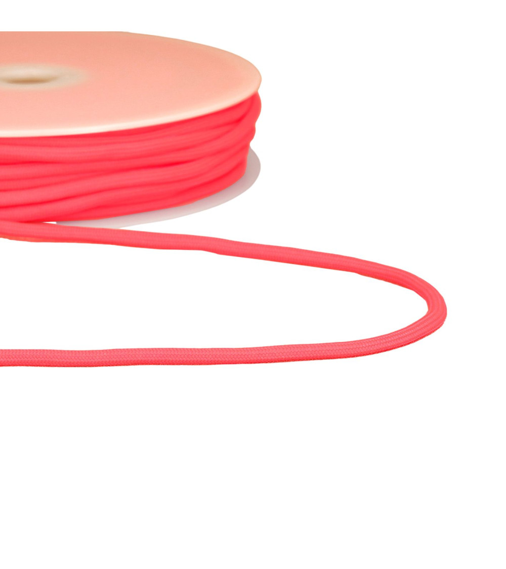 Cordón trenzado 4,5mm rosa fluo por metro