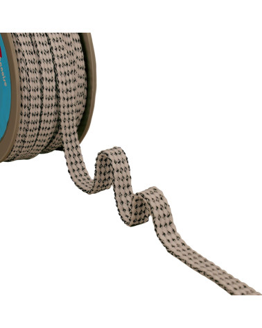 Zweifarbiges Geflecht, 13 mm, Ecru pro Meter