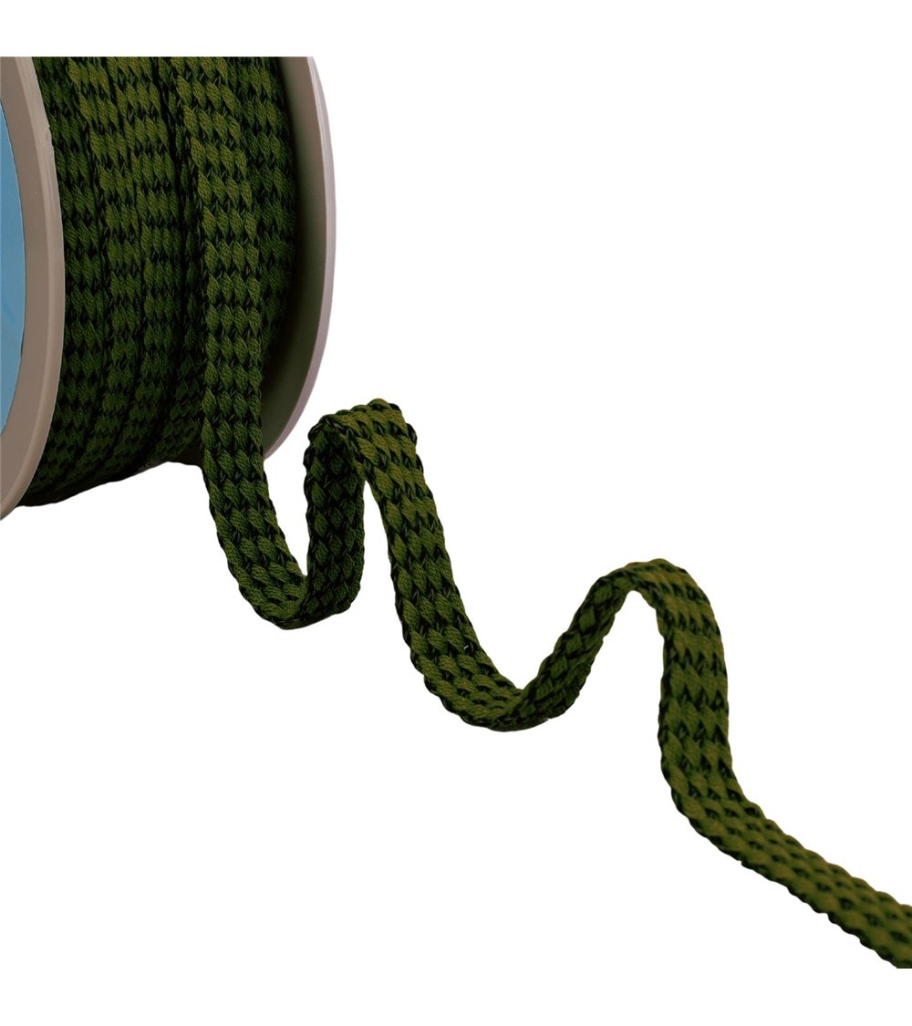 Tresse Bicolore 13mm vert au mètre