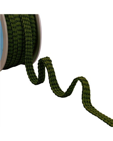 Tresse Bicolore 13mm vert au mètre