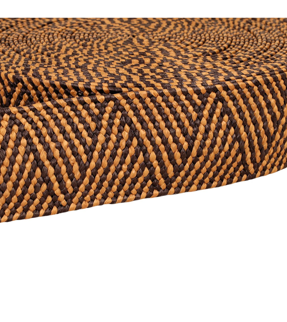Natural Look Two-Tone Stretch Strap 50mm brown per meter