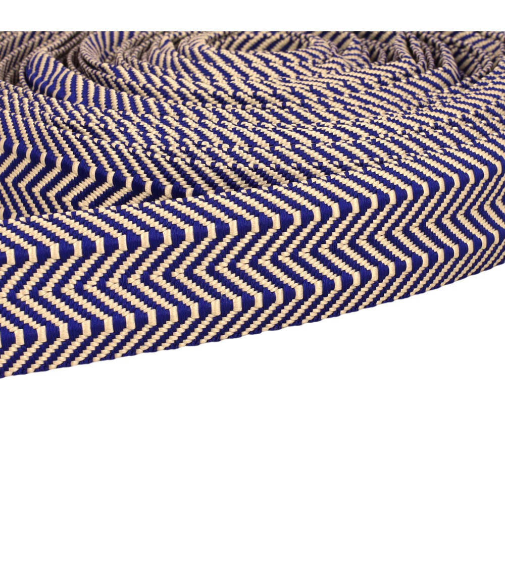 Doppeltes Fischgrätengewebe, 38 mm, blau, pro Meter