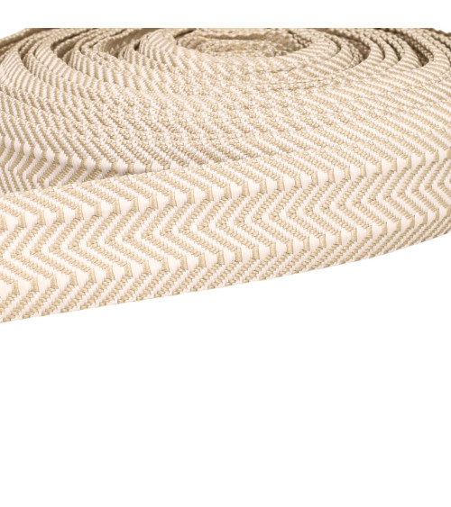 Double Herringbone Webbing 38mm ecru per meter
