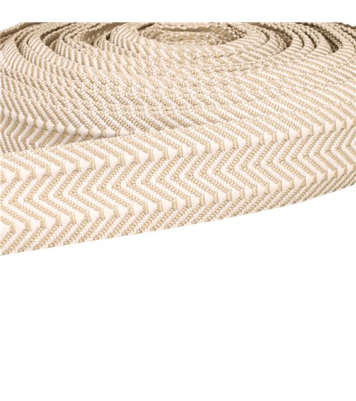 Sangle Double Chevrons 38mm ecru au mètre