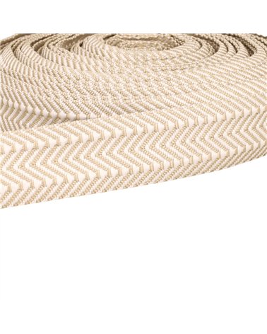 Sangle Double Chevrons 38mm ecru au mètre