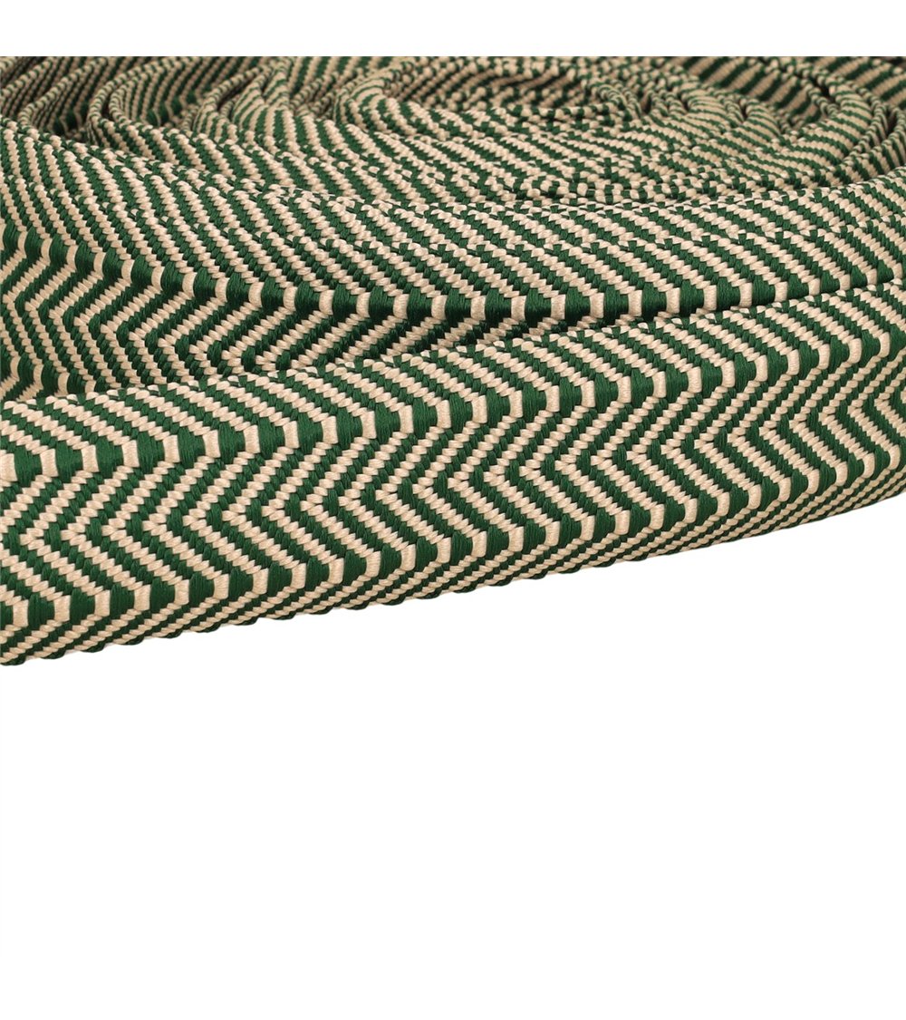 Sangle Double Chevrons 38mm vert au mètre