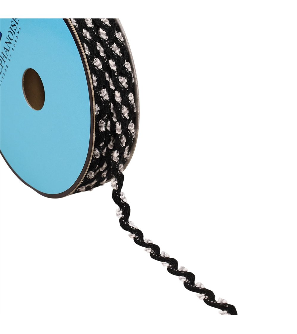 Serpentine Festonnée 10mm noir au mètre