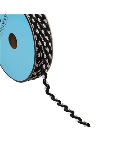 Serpentine Festonnée 10mm noir au mètre