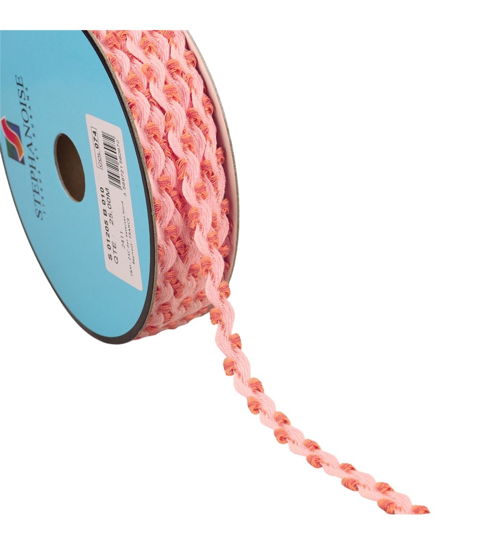 Serpentine Festonnée 10mm rose au mètre