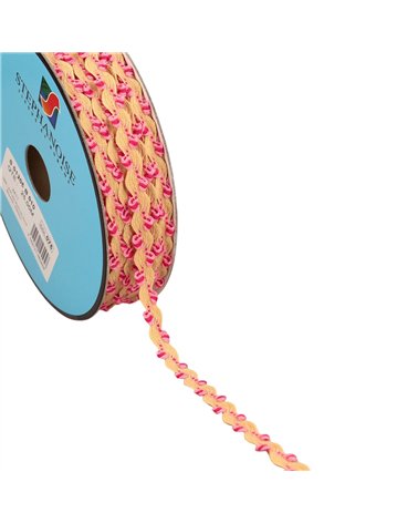 Serpentine Festonnée 10mm rose au mètre