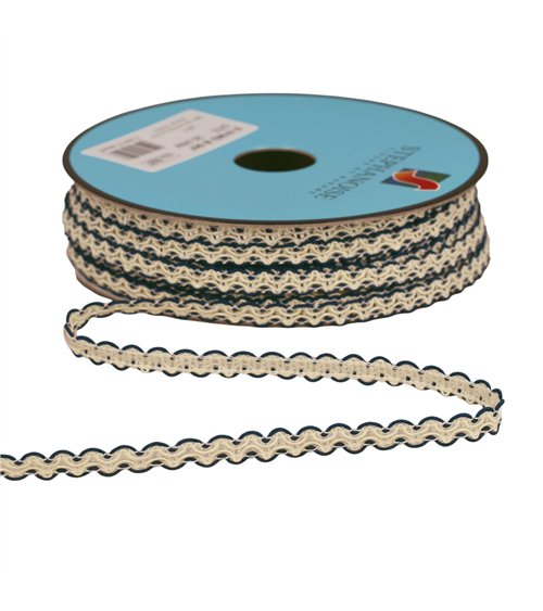 Galon Croquet Festonné 7mm bleu au mètre