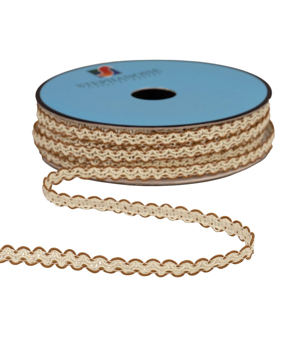 Galon Croquet Festonné 7mm marron au mètre