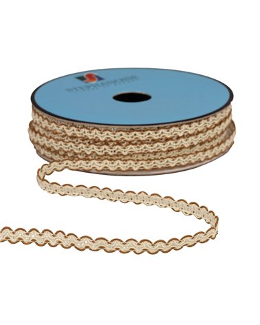 Galon Croquet Festonné 7mm marron au mètre