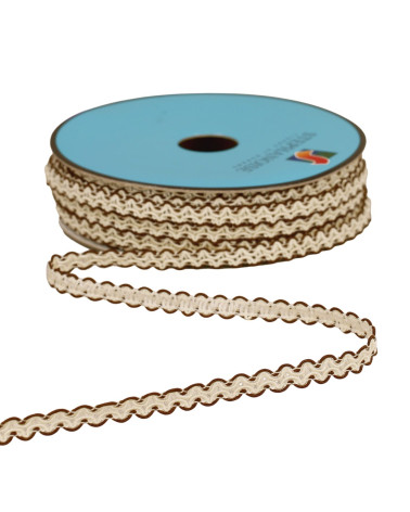 Scalloped Croquet braid 7mm brown per meter