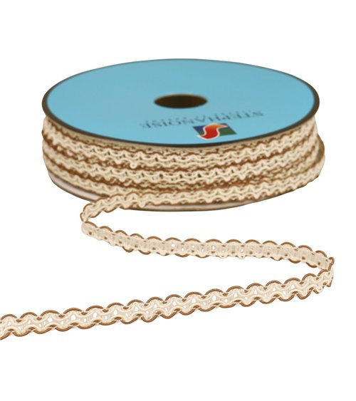 Galon Croquet Festonné 7mm marron au mètre
