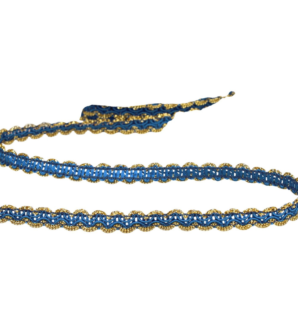 Trenza croquet metalizada 8mm azul al metro