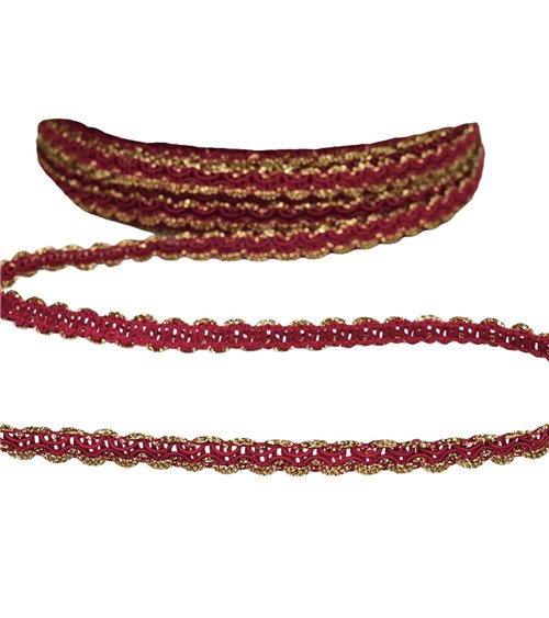 Galon Croquet Métallique 8mm rouge au mètre