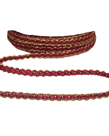 Metallic-Krocketgeflecht 8 mm rot, Meterware